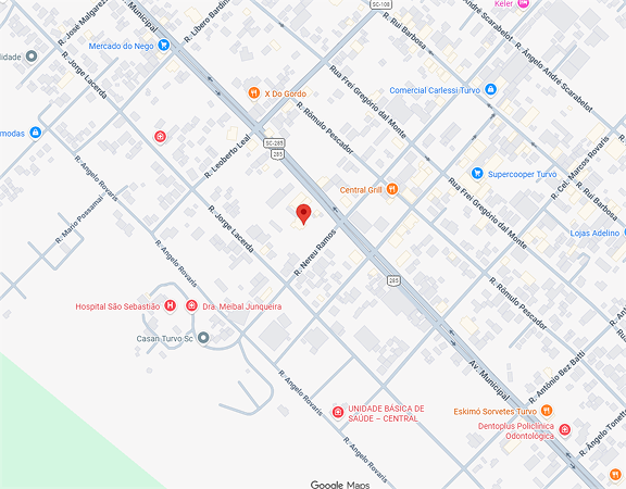Mapa de localização da Clínica Dr Salvaro em Turvo